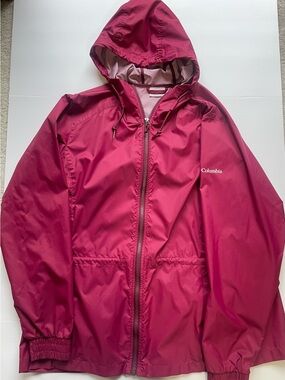 Columbia Hooded Rain Jacket - Raspberry Pink